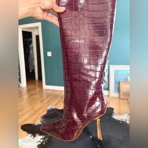 Schutz Ciara Crocodile Boots - 6.5